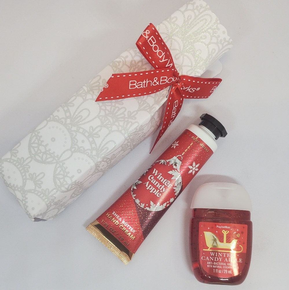 NEW Bath & Body Works Winter Candy Apple Hand Cream & PocketBac set of 2 in box